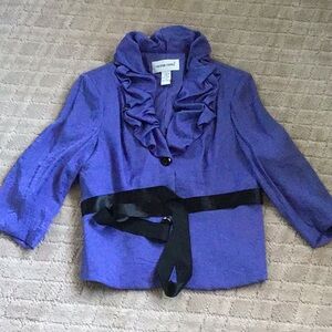 Victor Costa Purple Blazer with Black Accents